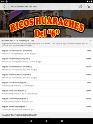 Ricos Huaraches Del Seis android App screenshot 1